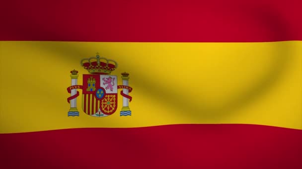 Spanien Flagge Schwenkende Hintergrundanimation Looping Nahtlose Animation Bewegungsgrafik — Stockvideo