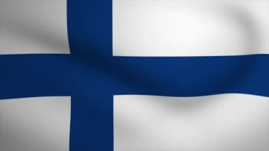 Finland Waving Flag Background Animation. Looping seamless 3D animation. Motion Graphic