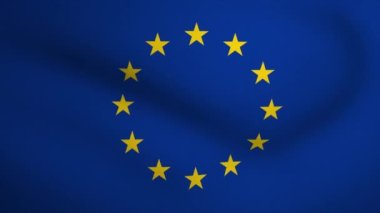 Europe Waving Flag Background Animation. Looping seamless 3D animation. Motion Graphic