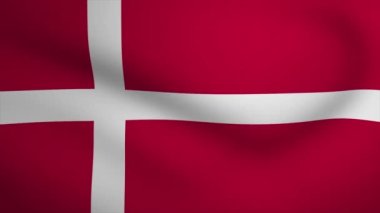 Denmark Waving Flag Background Animation. Looping seamless 3D animation. Motion Graphic