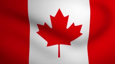 Canada Waving Flag Background Animation. Looping seamless 3D animation. Motion Graphic