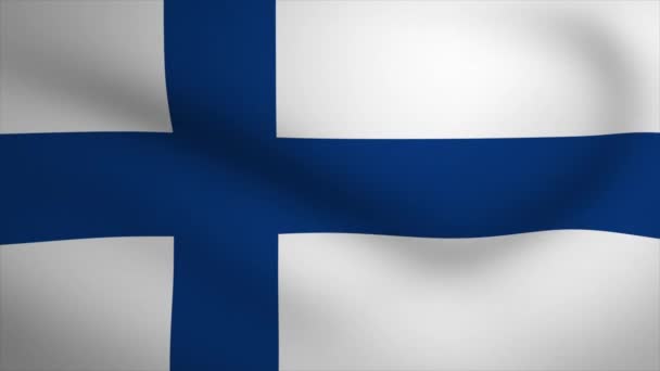 芬兰飘扬国旗背景动画 循环无缝3D动画 运动图形 — 图库视频影像