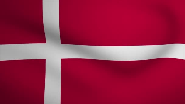 デンマーク波旗の背景アニメーション シームレスな3Dアニメーションをループさせます モーショングラフィック — ストック動画
