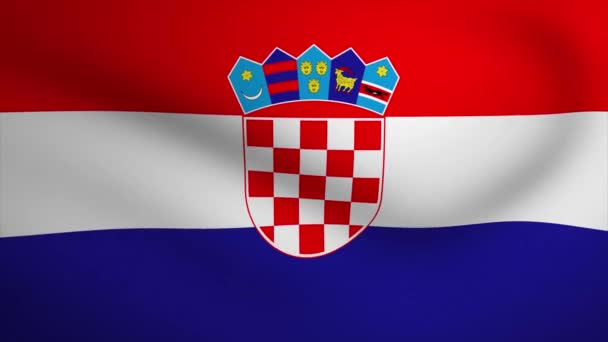 Croatia Waving Flag Background Animation Looping Seamless Animation Motion Graphic — Αρχείο Βίντεο