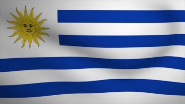 Uruguay Waving Flag Background Animation. Looping seamless 3D animation. Motion Graphic