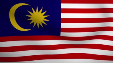 Malaysia Waving Flag Background Animation. Looping seamless 3D animation. Motion Graphic
