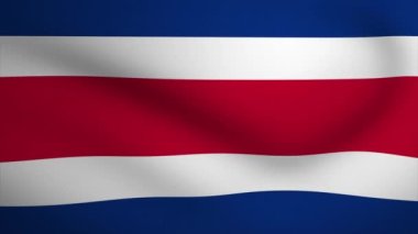 Costa Rica Waving Flag Background Animation. Looping seamless 3D animation. Motion Graphic