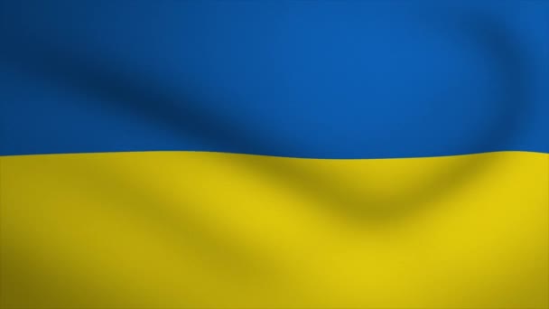 Анимация Украина Машет Флагом Цикл Плавной Анимации Motion Graphic — стоковое видео