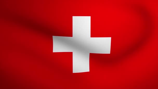 Switzerland Waving Flag Background Animation Looping Seamless Animation Motion Graphic — Stockvideo