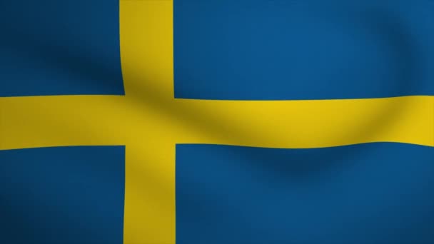 Sweden Waving Flag Background Animation Looping Seamless Animation Motion Graphic — Αρχείο Βίντεο