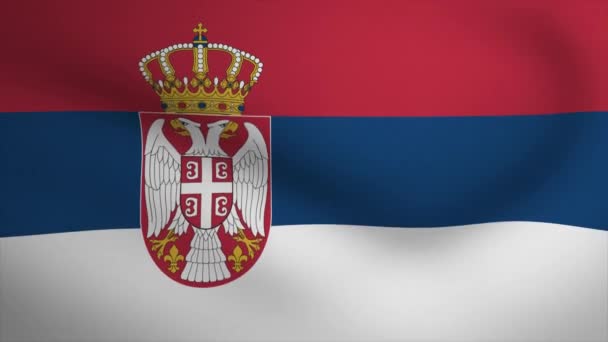 Serbia Waving Flag Background Animation Looping Seamless Animation Motion Graphic — Αρχείο Βίντεο