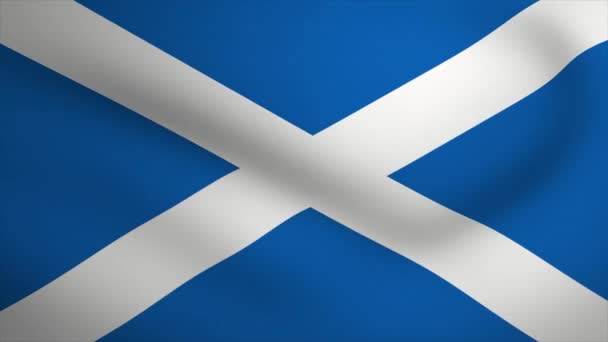 Scotland Waving Flag Background Animation Looping Seamless Animation Motion Graphic — Stok video