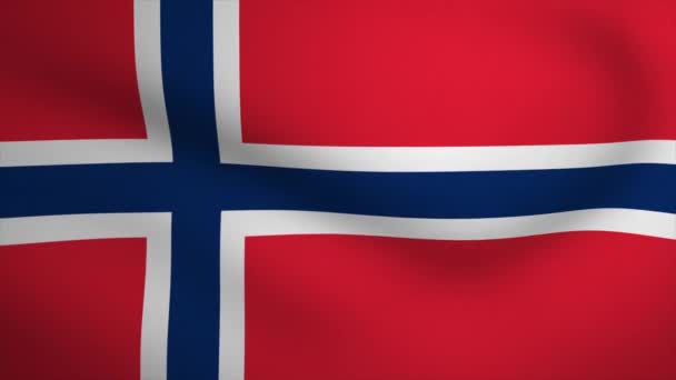 Norway Waving Flag Background Animation Looping Seamless Animation Motion Graphic — Αρχείο Βίντεο