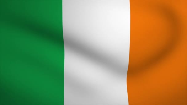 爱尔兰飘扬的旗帜背景动画 循环无缝3D动画 运动图形 — 图库视频影像
