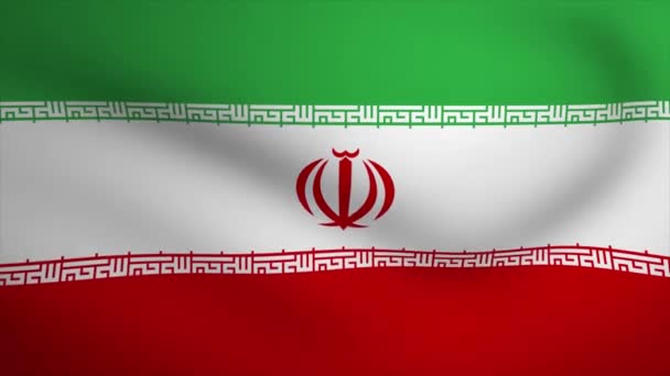 Iran Waving Flag Background Animation Цикл Плавной Анимации Motion Graphic — стоковое видео