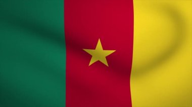 Cameroon Waving Flag Background Animation. Looping seamless 3D animation. Motion Graphic