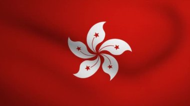Hong Kong Waving Flag Background Animation. Looping seamless 3D animation. Motion Graphic