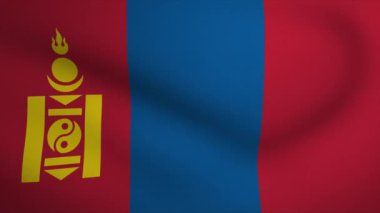 Mongolia Waving Flag Background Animation. Looping seamless 3D animation. Motion Graphic