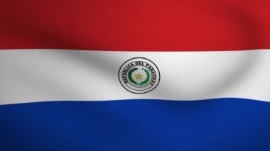 Paraguay Waving Flag Background Animation. Looping seamless 3D animation. Motion Graphic