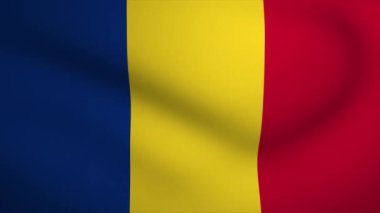 Romania Waving Flag Background Animation. Looping seamless 3D animation. Motion Graphic