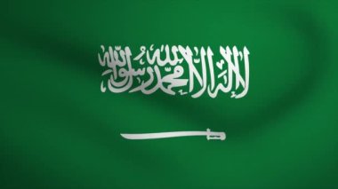 Saudi Arabia Waving Flag Background Animation. Looping seamless 3D animation. Motion Graphic