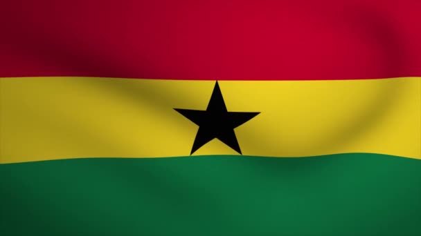 Ghana Waving Flag Background Animation Looping Seamless Animation Motion Graphic — Stockvideo