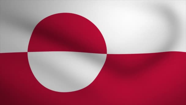 Greenland Waving Flag Background Animation Цикл Плавной Анимации Motion Graphic — стоковое видео