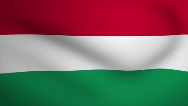 ハンガリーの国旗背景アニメーション シームレスな3Dアニメーションをループさせます モーショングラフィック — ストック動画