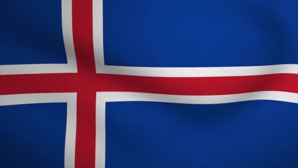 Iceland Waving Flag Background Animation Цикл Плавной Анимации Motion Graphic — стоковое видео