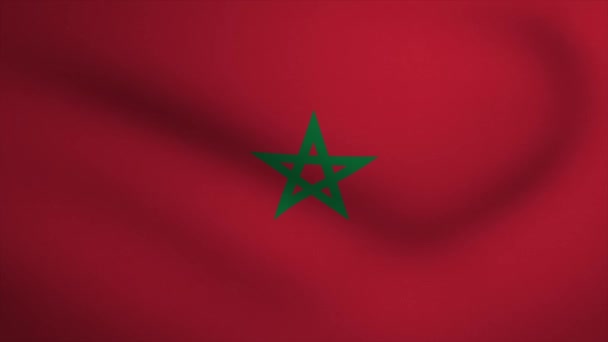 Morocco Waving Flag Background Animation Завантаження Безшовної Анімації Графічний Рух — стокове відео
