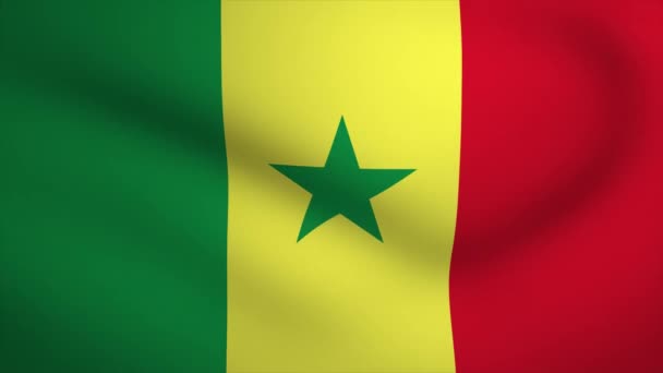 Senegal Waving Flag Background Animation Looping Seamless Animation Motion Graphic — Vídeos de Stock