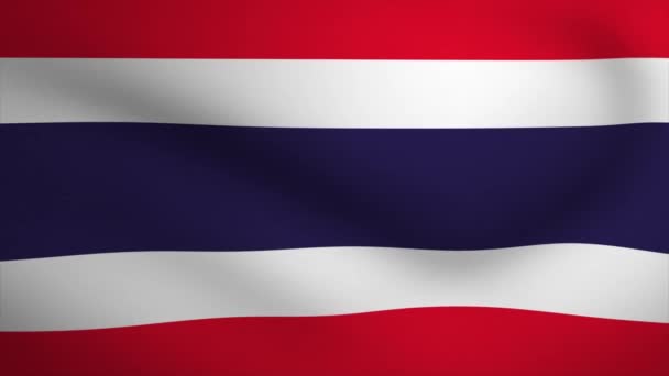 Thailand Waving Flag Background Animation Looping Seamless Animation Motion Graphic — Vídeo de Stock