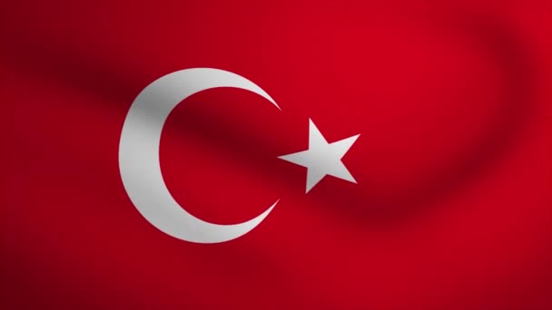 Turkey Waving Flag Background Animation Looping Seamless Animation Motion Graphic — Vídeo de Stock