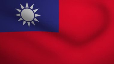 Taiwan Waving Flag Background Animation. Looping seamless 3D animation. Motion Graphic