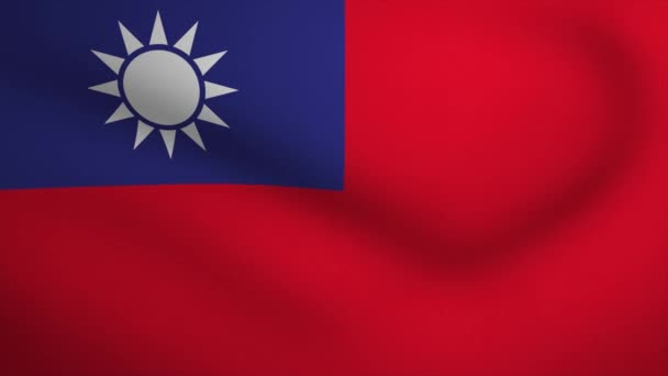 Taiwan Waving Flag Background Animation Looping Seamless Animation Motion Graphic — Vídeos de Stock