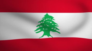 Lebanon Waving Flag Background Animation. Looping seamless 3D animation. Motion Graphic