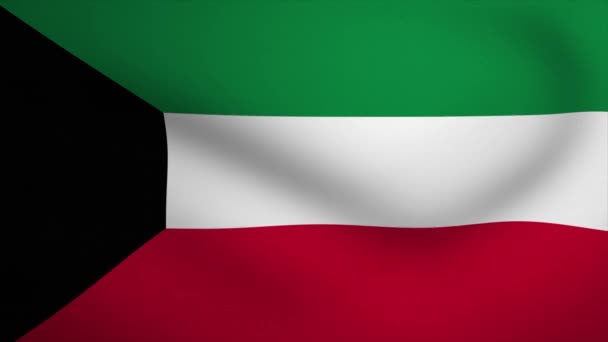 Kuwait Waving Flag Background Animation Looping Seamless Animation Motion Graphic — Vídeos de Stock