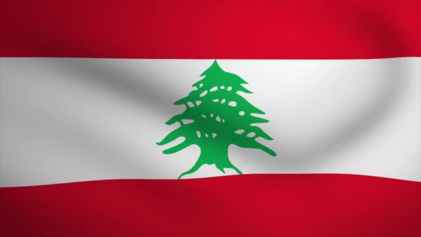 Lebanon Waving Flag Background Animation Looping Seamless Animation Motion Graphic — 图库视频影像