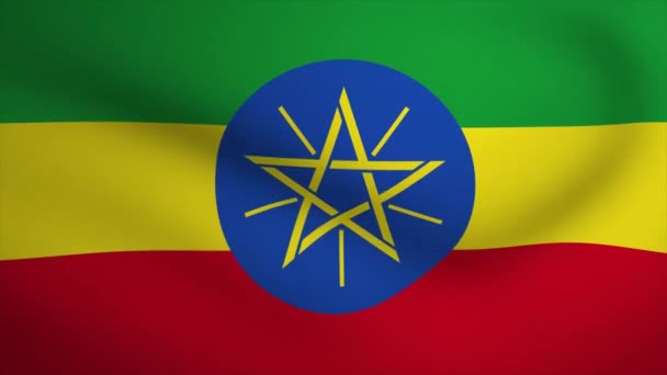 Ефіопія Розмахувала Прапором Фонової Анімації Завантаження Безшовної Анімації Графічний Рух — стокове відео