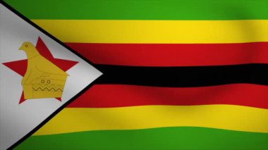 Zimbabwe Waving Flag Background Animation. Looping seamless 3D animation. Motion Graphic