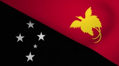 Papua New Guinea Waving Flag Background Animation. Looping seamless 3D animation. Motion Graphic