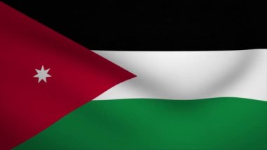 Jordan Waving Flag Background Animation. Looping seamless 3D animation. Motion Graphic