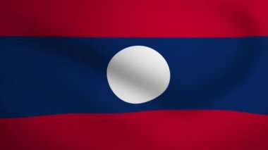 Laos Waving Flag Background Animation. Looping seamless 3D animation. Motion Graphic