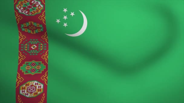 Turkmenistan Waving Flag Background Animation Looping Seamless Animation Motion Graphic — Αρχείο Βίντεο