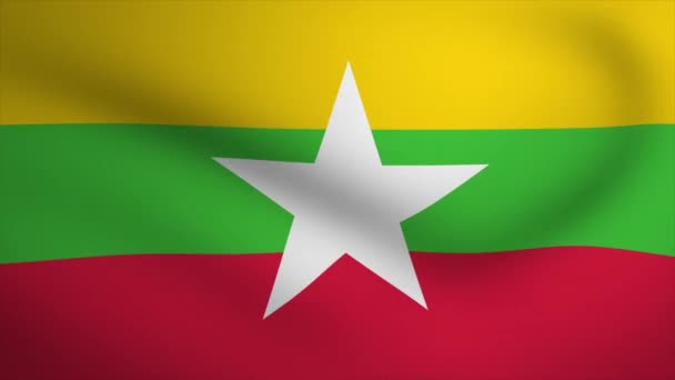 Myanmar Waving Flag Background Animation Looping Seamless Animation Motion Graphic — ストック動画