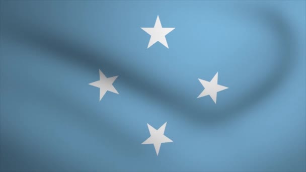 Micronesia Waving Flag Background Animation Looping Seamless Animation Motion Graphic — стоковое видео