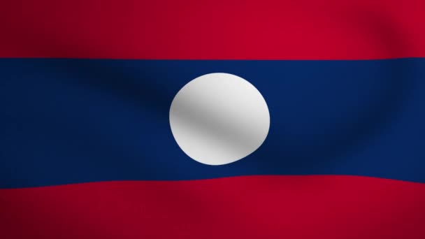 Laos Waving Flag Background Animation Looping Seamless Animation Motion Graphic — Vídeos de Stock
