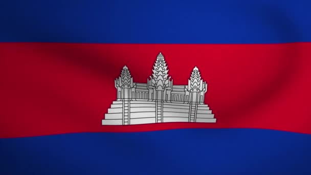 Cambodia Waving Flag Background Animation Looping Seamless Animation Motion Graphic — Vídeo de Stock