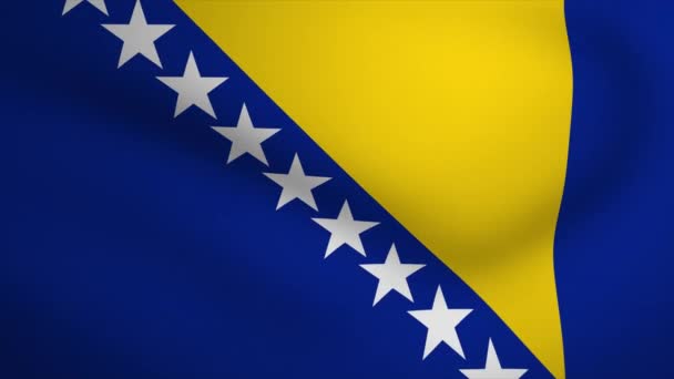 Boznia Herzegovina Waving Flag Background Animation Looping Seamless Animation Motion — Αρχείο Βίντεο