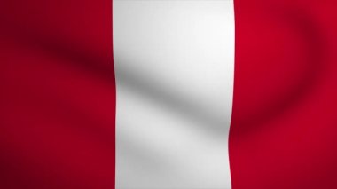 Peru Sallanan Bayrak Arkaplan Animasyonu. Kusursuz üç boyutlu animasyon döngüsü. Hareket Grafiği